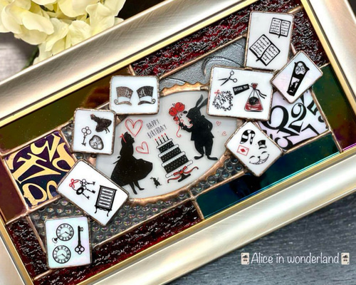 ステンドグラス　Alice in wonderland パネル ステンドグラス Alice in wonderland パネル ステンドグラス
