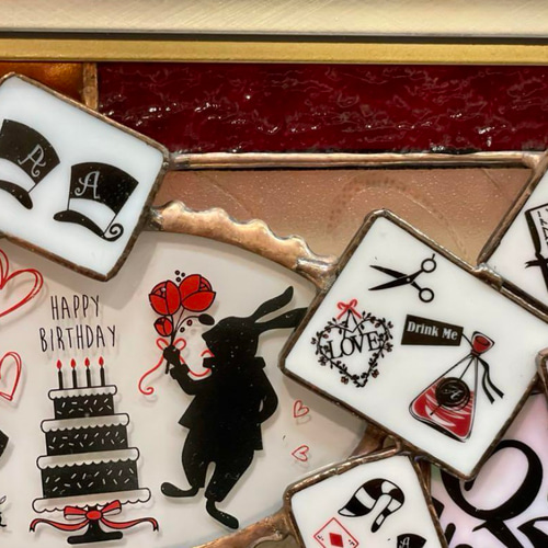 ステンドグラス Alice in wonderland パネル その他インテリア