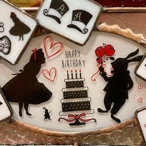 ステンドグラス　Alice in wonderland パネル ステンドグラス Alice in wonderland パネル その他インテリア