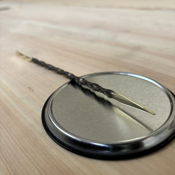 ソイルスティック　根かき棒　アンティーク　月刀（約幅4mm 長さ20cm） 2枚目の画像
