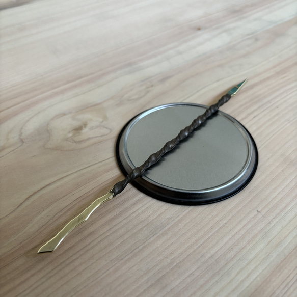 ソイルスティック　根かき棒　アンティーク　月刀（約幅4mm 長さ20cm） 5枚目の画像