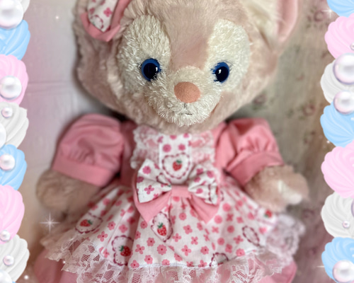 リーナベルS　ショルダー　ハンドメイド　 クリスマス柄ワンピース　3点おまとめ リーナベル コスチューム いちご柄ワンピース ぬいぐるみ