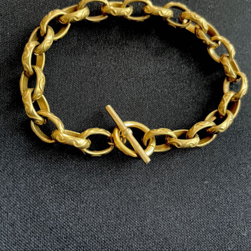 真鍮無垢 特大 BIG ウォレットチェーン 極太 金 響21年 意匠ボトル