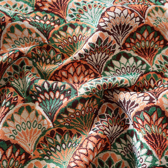 スカラップ柄 ゴブラン織り 生地 ジャガード織り 民族調 几何学模様 12枚目の画像