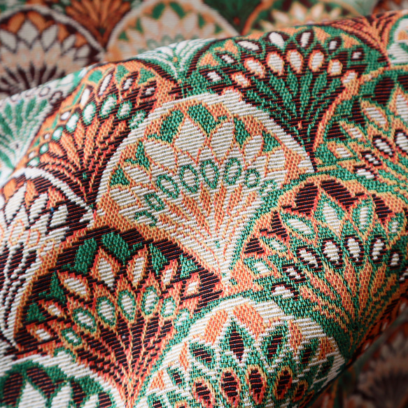 スカラップ柄 ゴブラン織り 生地 ジャガード織り 民族調 几何学模様 16枚目の画像