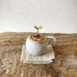 8584.bud 粘土の鉢植え マグカップ 3枚目の画像
