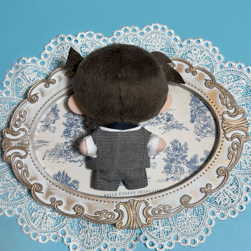 【F】10cm ぬい服 緑紺チェック紳士服 10cmぬい チェックのスーツ - layla - BOOTH