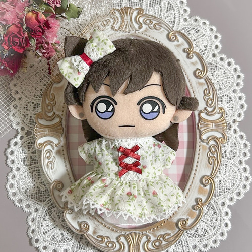ハンドメイド★いちご♡チェリ柄ワンピース&リボン★シェリーメぬいぐるみポーチ用 ハンドメイド☆いちご♡チェリ柄ワンピース&リボン☆シェリーメ