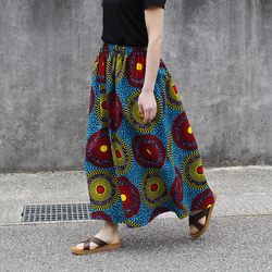 【ハンドメイド】アフリカ布 個性的 スカート ハンドメイド】アフリカ布 個性的 スカート