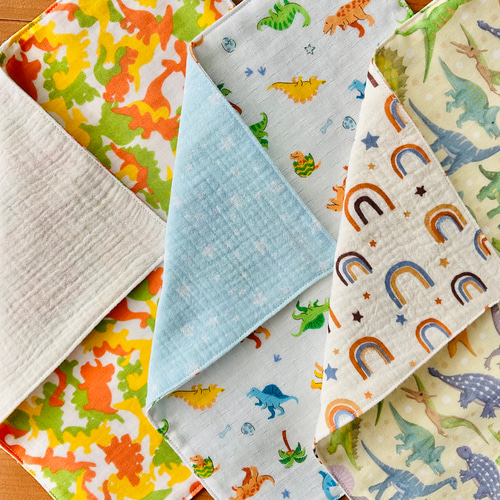 ダブルガーゼ ガーゼハンカチ ループ付きタオル ループ付きハンカチ  