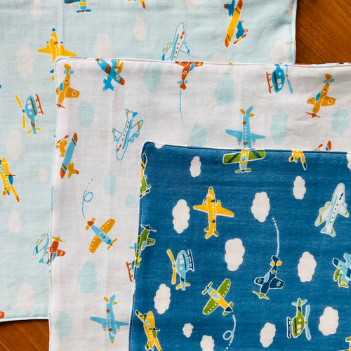 ダブルガーゼ ガーゼハンカチ ループ付きタオル ループ付きハンカチ