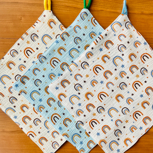 ダブルガーゼ ガーゼハンカチ ループ付きタオル ループ付きハンカチ