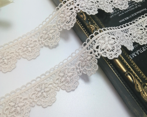 高品質❣ 5m 花柄 刺繍 ケミカルレース リボン ハンドメイド素材 手芸  