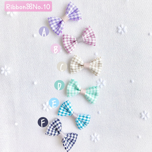 ヘアゴムベビーヘアクリップ千鳥柄リボン1〜2
