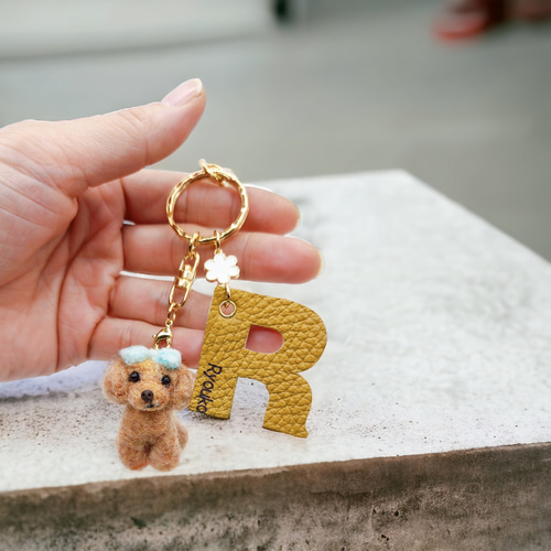 羊毛フェルト、トイプードルキーホルダー オーダーメイドできます