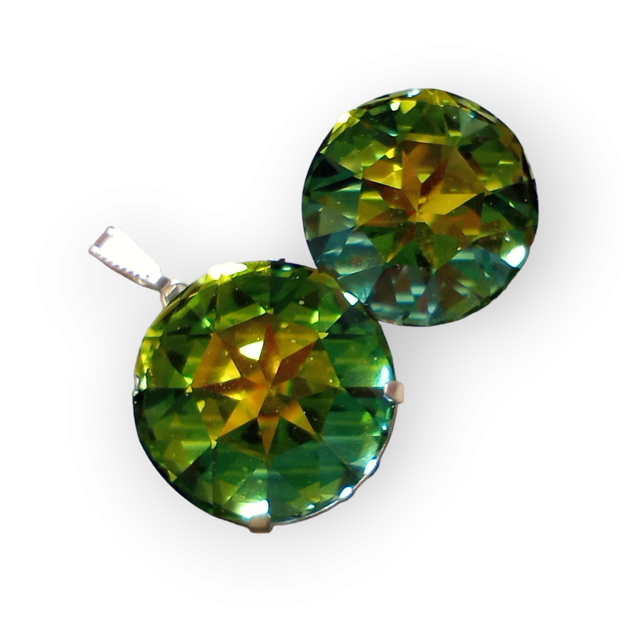 【超美品】Swarovski By Shourouk Green ブローチ 美品】SWAROVSKI スワロフスキー ブローチ 花モチーフ ゴールド