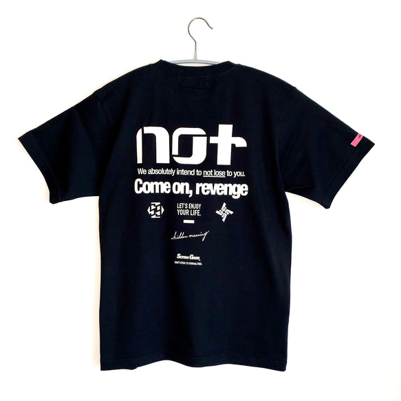 バックプリント】ロゴグラフィックTシャツ 黒/ブラック 6.2oz 綿