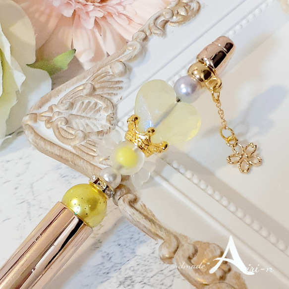 さくらチャーム】カスタムボールペン ハート イエロー ゴールド パール