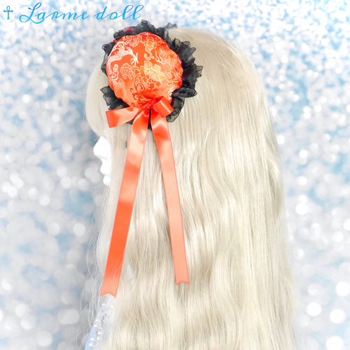 受注生産】《☥》ゆめかわチャイナお団子カバー(オーガンジーレース黒