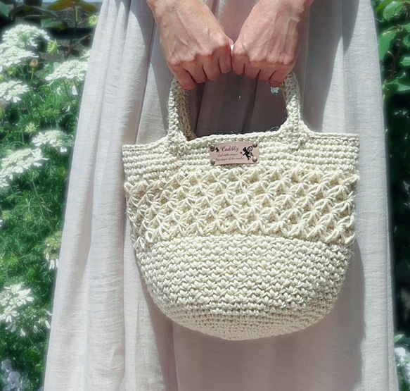 1【受注製作】【内布オーダー可能】持ち手しっかり 麻ひもバッグ かご  