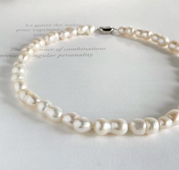 希少 双子パール 本真珠 ネックレス 10.4〜11.2㎜ ブラック系 M526 真珠 パール ネックレス 黒蝶真珠 8mm-11mm ピーコックグリーンカラー