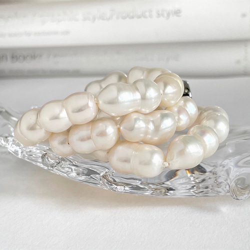 淡水パール 大粒ツインパール 双子パールのチョーカーネックレス