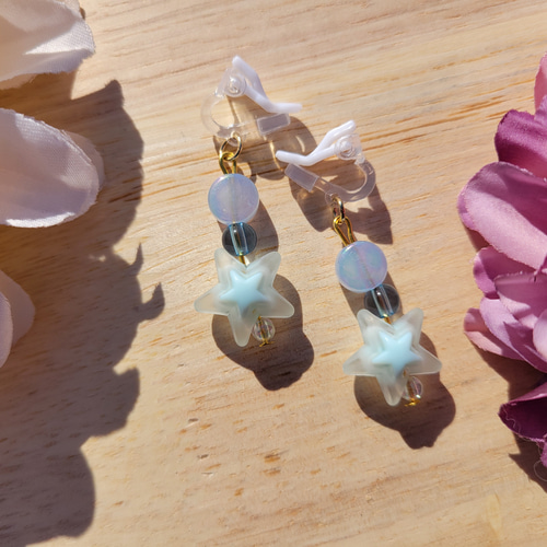 子供 ビーズ イヤリング ☆お星様☆ 子供 ビーズ イヤリング ☆お星様☆