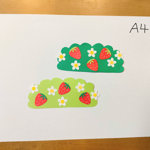 写真 色紙 手紙 壁面 アルバム 飾り パーツ ～みんなで苺パーティー