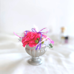 《 母の日 》フラワーギフト　creema限定　カーネーション　ミニバラ　ピンク　プチギフト　プレゼント　バラ　パール 5枚目の画像