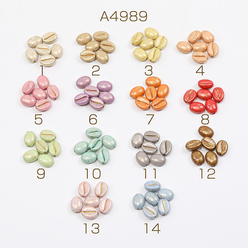 A4989-1 90個 アクリルビーズ オーバル 8×10mm 3 x（30ヶ） ビーズ