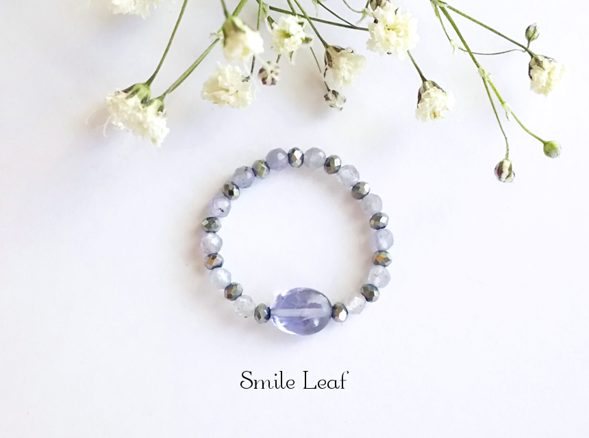 アイオライト&タンザナイトのビーズリング