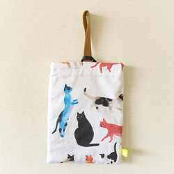 【受注製作】キルティングシューズバッグ　ねこ猫ネコ　入園入学準備 2枚目の画像