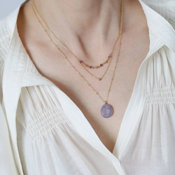 amethyst beaded necklace R6N006 6枚目の画像