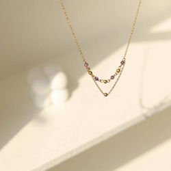 amethyst beaded necklace R6N006 3枚目の画像