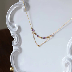 amethyst beaded necklace R6N006 4枚目の画像