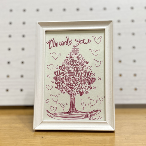 ありがとうの木 thank you tree イラスト 額付き 原画一点物 カシス 