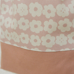 北欧花柄 くすみピンク巾着袋 20×25cm  給食袋 2枚目の画像