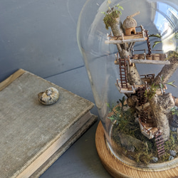 小さなツリーハウス  ミニチュア/ジオラマ/ガラスドーム 2枚目の画像