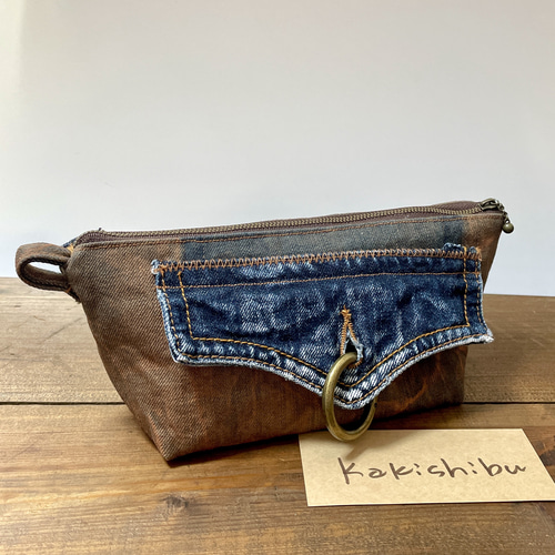 denimポーチ (柿渋染め) ポーチ 67.faden.sp 通販 17380132｜Creema