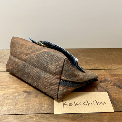 denimポーチ (柿渋染め) ポーチ 67.faden.sp 通販 17380132｜Creema