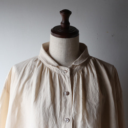 Linen open gather blouse "Sakura" 6枚目の画像