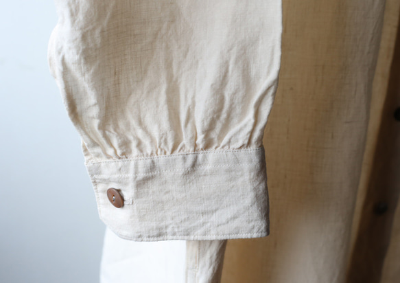 Linen open gather blouse "Sakura" 8枚目の画像