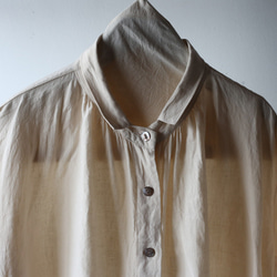 Linen open gather blouse "Sakura" 11枚目の画像