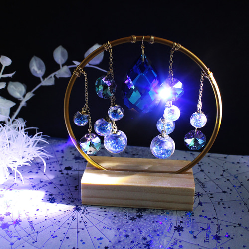 玄関やデスクに飾れる置き型☆涼しげ♪星泡のサンキャッチャー