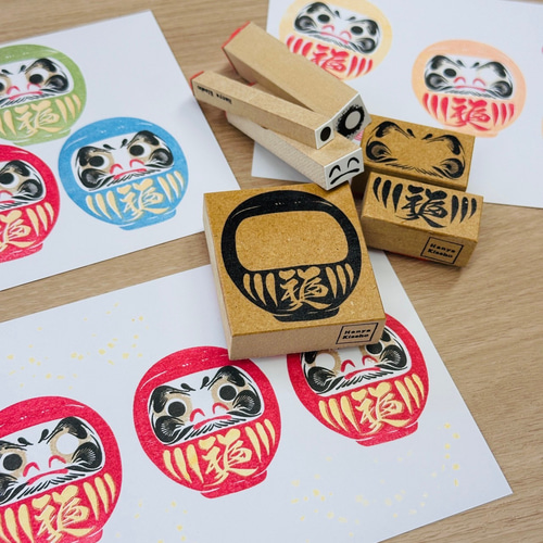 祈願だるま【大】スタンプセット はんこ・スタンプ hanya kissho 通販