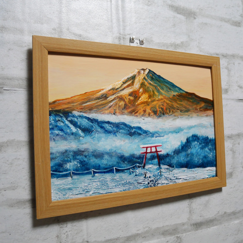 油絵 油彩 油彩画 絵 絵画【フジ】 油絵 油彩 油彩画 絵 絵画 【富士山と桜】 | HIROSHI1990