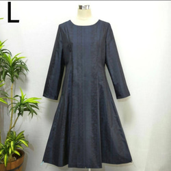 着物リメイク ワンピース 花柄 Aライン 2WAY Lサイズ ゆったり