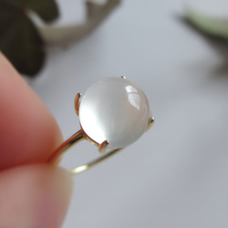 【六月生日石】8毫米美麗「月光石」戒指 第5張的照片