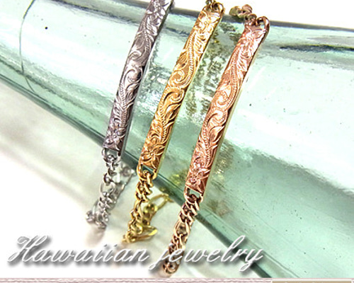 ハワイアンジュエリー ブレスレット バングル ゴールド プルメリア