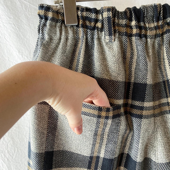 萌芽褲（尺寸 9-13）（短：基本格紋：灰色） 第5張的照片